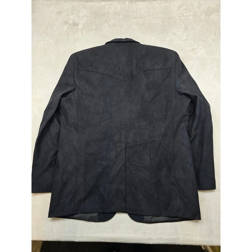 Circle S Western Faux Suede Blazer Mens 48R Black‎ Sport Coat Jacket Dallas